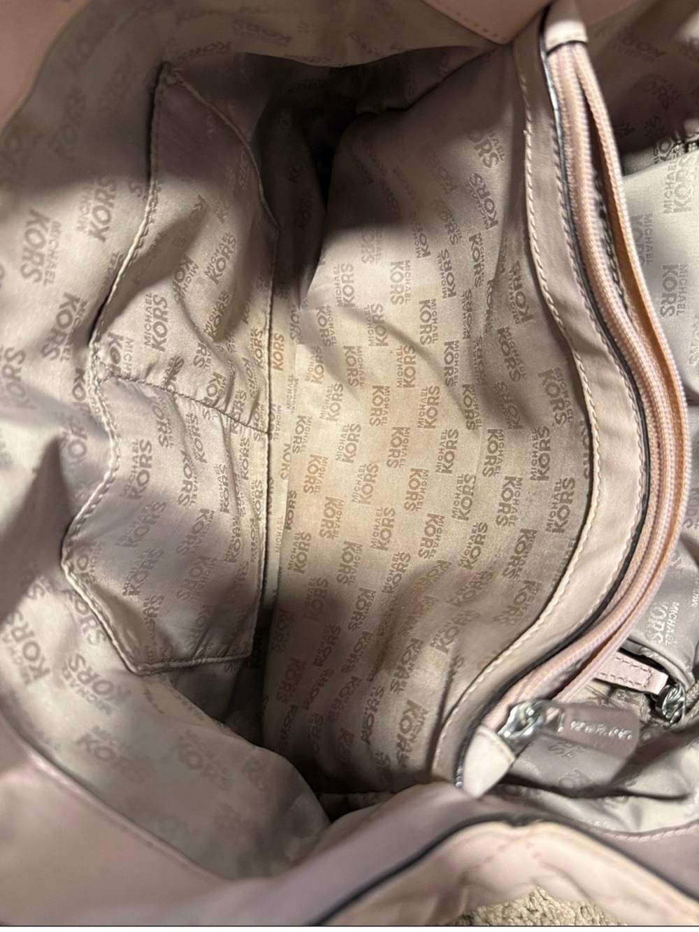 Michael Kors Quilted Blush Shoulder Tote with Chain Straps - Picture 6 of 6